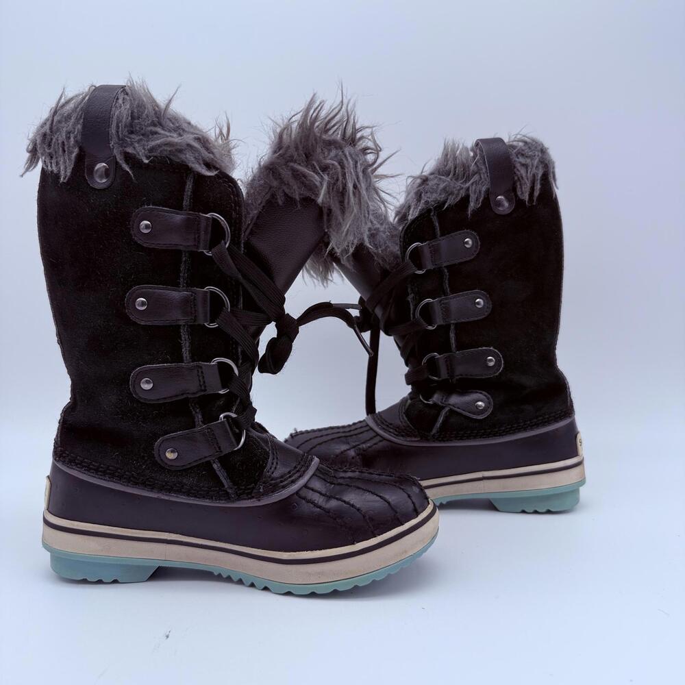 Sorel Youth Tofino Waterproof Winter Boots Black/Ice Size 1 - Picture 8 of 11